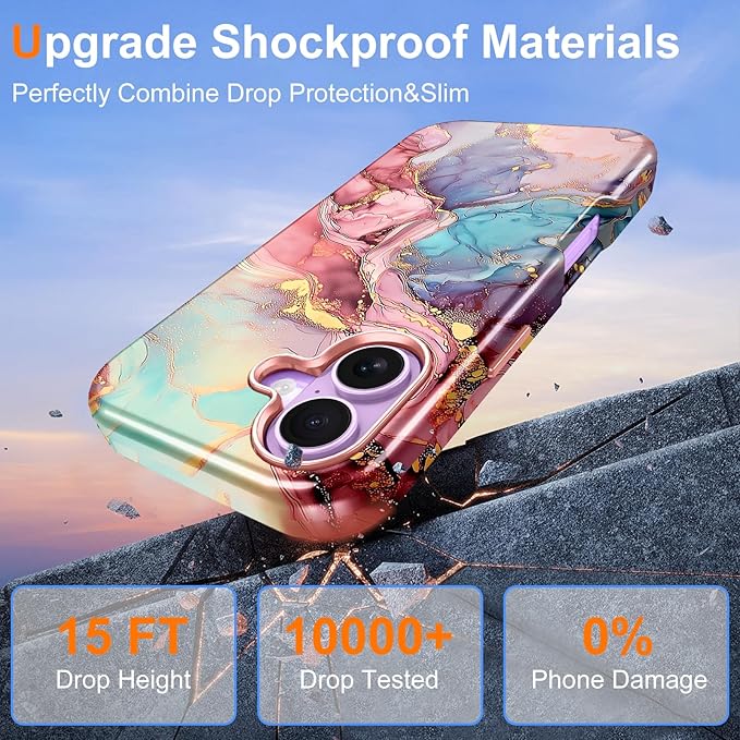 Btscase for iPhone 17 Case [Compatible with Magsafe] [Military-Grade Drop Protection] Slim Anti-Scratch Smooth Touch TPU Bumper Shockproof Magnetic Phone Case for Women Girls Men, Rose Gold