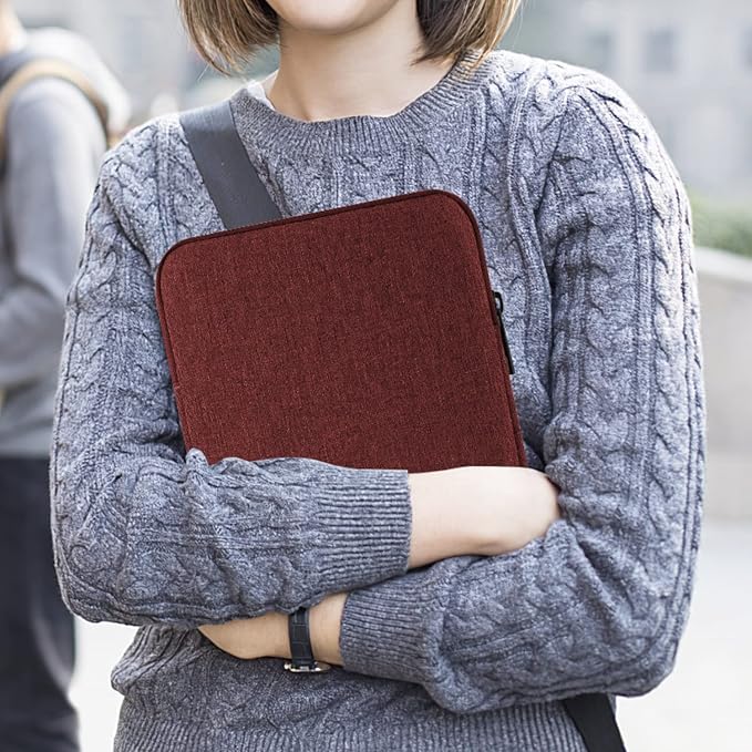 MoKo 9-11 Inch Tablet Sleeve Bag Carrying Case Fits New 11inch iPad Air M3, iPad A16 2025, iPad Pro 11 M4, Air 5/4/3, iPad 10/9/8th Gen, Tab S8/S9 11", Wine Red