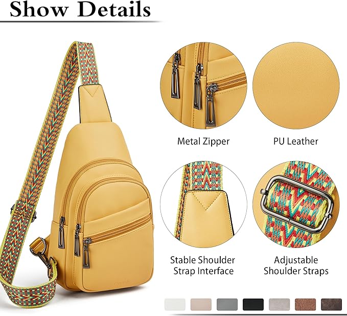 Sling Bag Crossbody Bags for Women Small Cross Body Bag Fanny Packs Chest Sling Purse for Daily Travel Leisure Sport