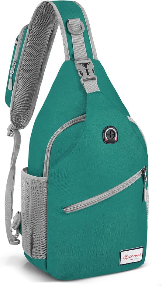 ZOMAKE Sling Bag,Small Crossbody Sling Backpack,Water Resistant Shoulder Daypack for Travel,Anti Thief Chest Bag for Hiking(Army Green(New))