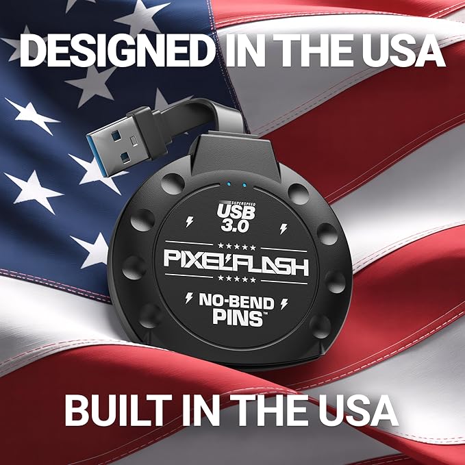 PixelFlash CF Card Reader (Black) - Compact Flash Memory Card Adapter with Cabled USB 3.0, 5GB/s File Transfer, No-Bend Pins, Supports UDMA-7, Anti-Slip & Anti-Scratch, Compatible to Most Brands & OS