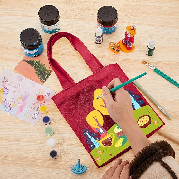 Amylove 24 Pcs Mini Tote Bag Sublimation Blank Canvas Tote Bags Reusable Grocery Luggage DIY Sack Goody for Party Even (8.5 x 8 Inch,Multicolor Color)