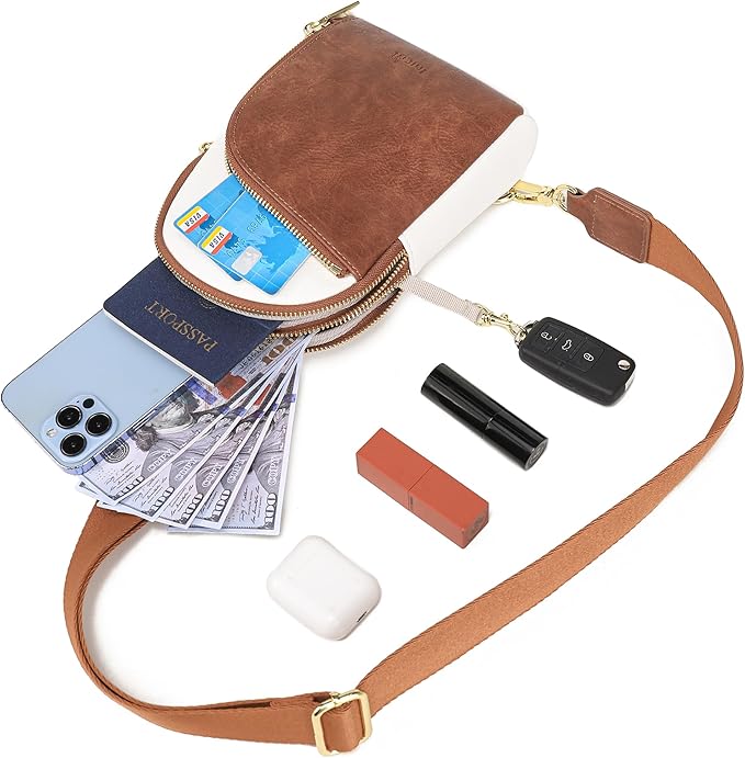 INICAT RFID Blocking Sling Bag Leather Crossbody Bags for Women Fanny Pack Cross Body for Woman Chest Bag for Travel 1.9L