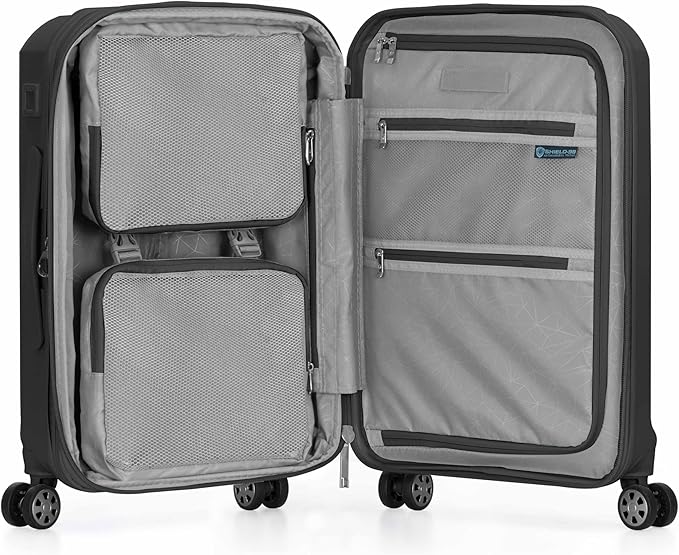 Traveler's Choice Pagosa Indestructible Hardshell Expandable Spinner Luggage, Black, 22-Inch Carry-on