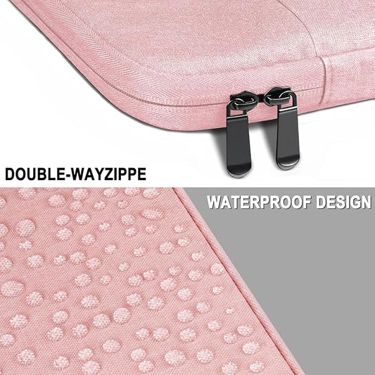 Laptop Sleeve 14 Inch, Water Resistant Traveling Computer Cover with Handle, Shockproof Protective Carrying Laptop Bag Compatible for 14 Inch MacBook Air/Pro, HP, Dell, Lenovo, Pink