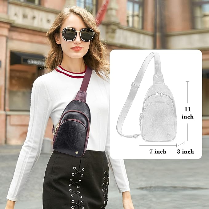 Haytijoe Crossbody Bags for Women Leather Sling Bag Anti-theft Cross Body Bag Travel Sling Purse Chest Bags Fanny Packs