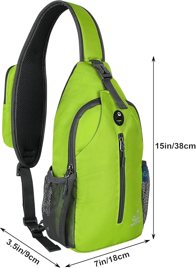 WATERFLY Crossbody Sling Backpack Sling Bag Travel Hiking Chest Bag Daypack