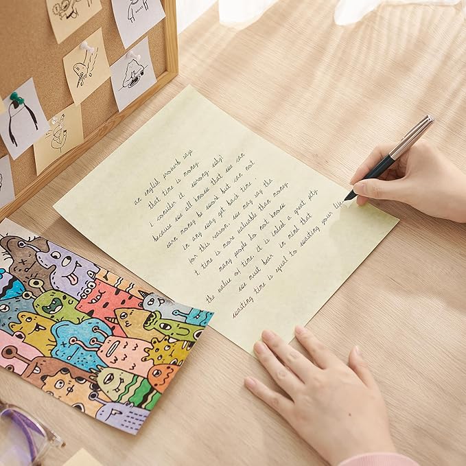 30 Sheets Parchment Paper - Grayish Yellow 8.5” x 11” Letter Size Parchment Card Stock 65lb Heavyweight Paper Thick Vintage Paper for Certificate, Crafts, Business Cards, Invitations PAP04GY