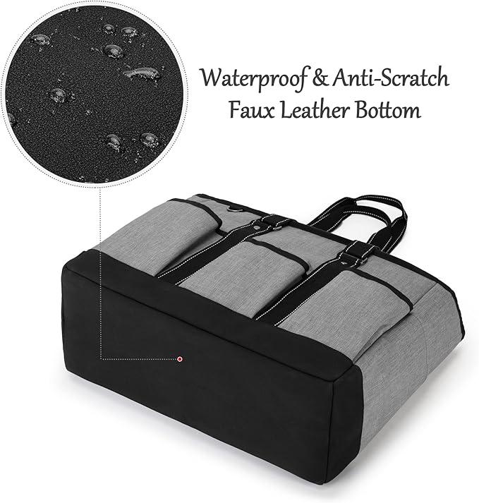 Trunab Teacher Utility Tote Bag with Multiple Pockets, Padded Compartment for 15.6" Laptop for working