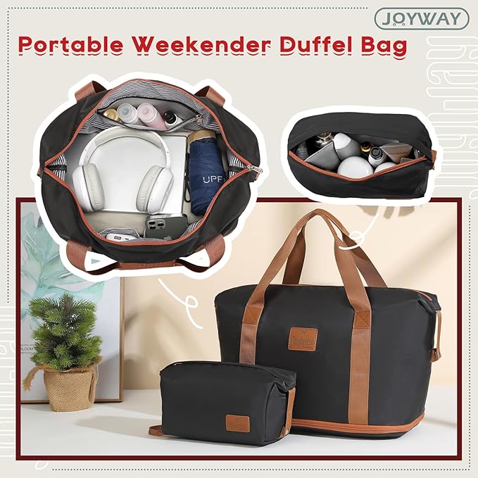 Joyway Expandable 24 Inch Luggage with Spinner Wheels, Lightweight Hard Shell Medium Checked Suitcase, 3 Piece Luggage Sets with TSA Lock, Black