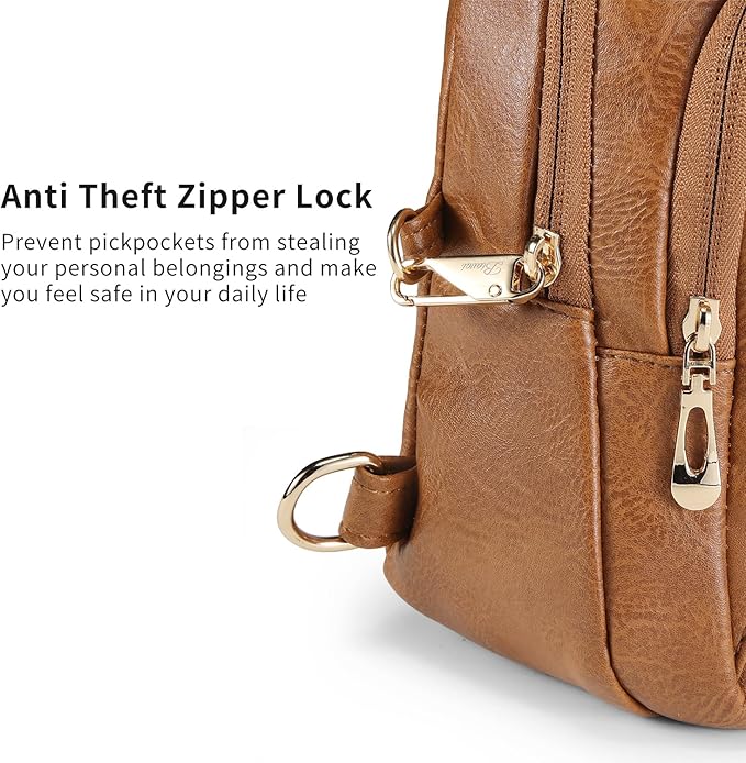Crossbody Bags for Women Anti Theft Vegan Leather Sling Bag RFID Blocking Chest Bag for Travel