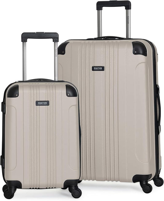 Kenneth Cole REACTION Out of Bounds Lightweight Hardshell 4-Wheel Spinner Luggage, Mushroom, 2-Piece Set (20" & 28")