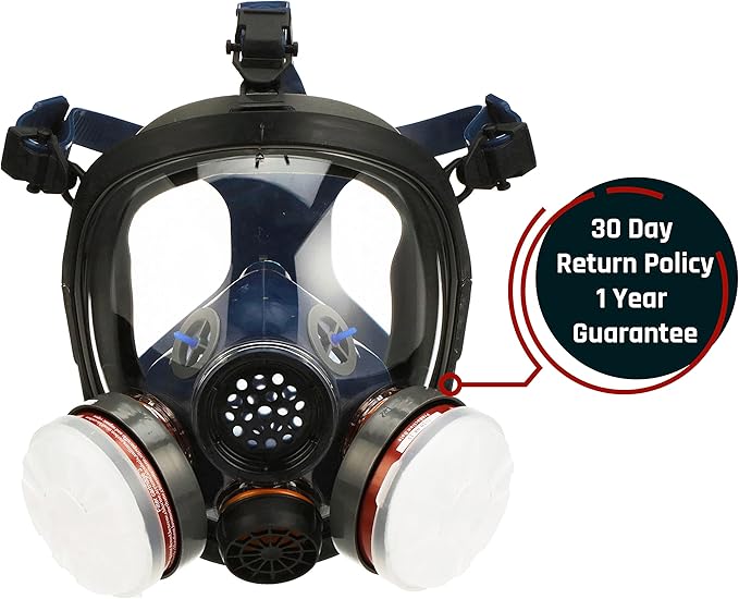 Parcil Distribution Gas Mask Survival Nuclear and Chemical Full Face Respirator - Organic Vapor & Particulate - CE Tested
