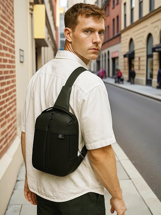 Convertible Small Sling Bag,Waterproof Crossbody Bag for Women Men,Practical Multi-Functional Chest Bag for Outdoor Hiking, Travel,Sports.