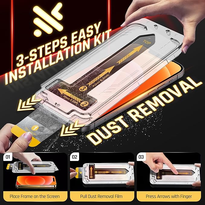 2 Pack iPhone 12 Pro Max Simple Screen Protector Privacy 9H Military Grade Scratch Fingerprint Resistance Anti-Glare Shatterproof Tempered Glass Anti-Spy Easy Installation Bubble Free