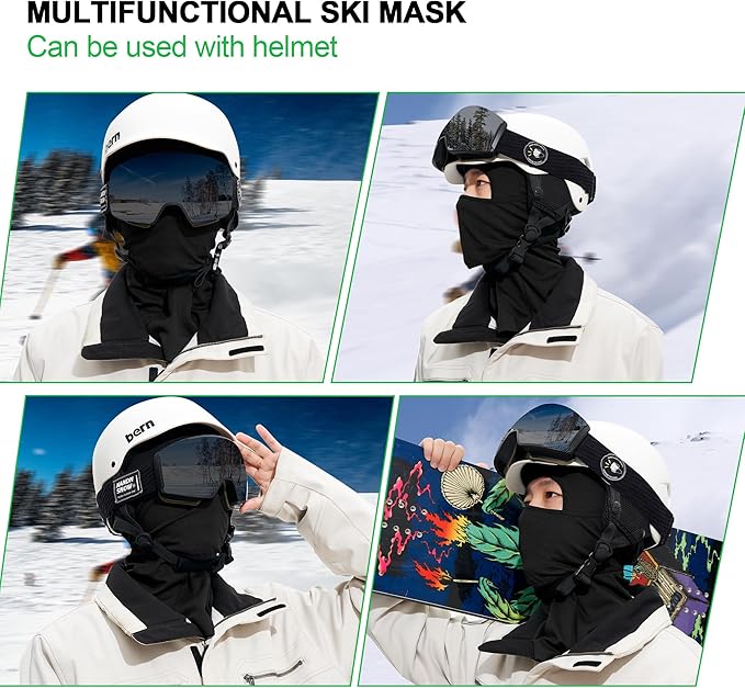 Balaclava Ski Mask 3 Pieces Full Face Cover for Men and Women Breathable Windproof Balaclava Face Mask for Skiing & Snowboard