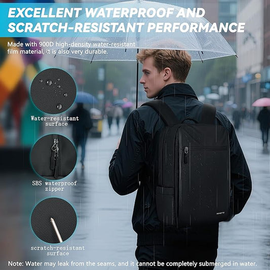 Waterproof Work Backpack for Men, Laptop Backpack fit 15.6 Inch, Business Commuter Work Bag for Office College, Lightweight Professional,Casual Daypack,Anti Theft Travel Backpacks