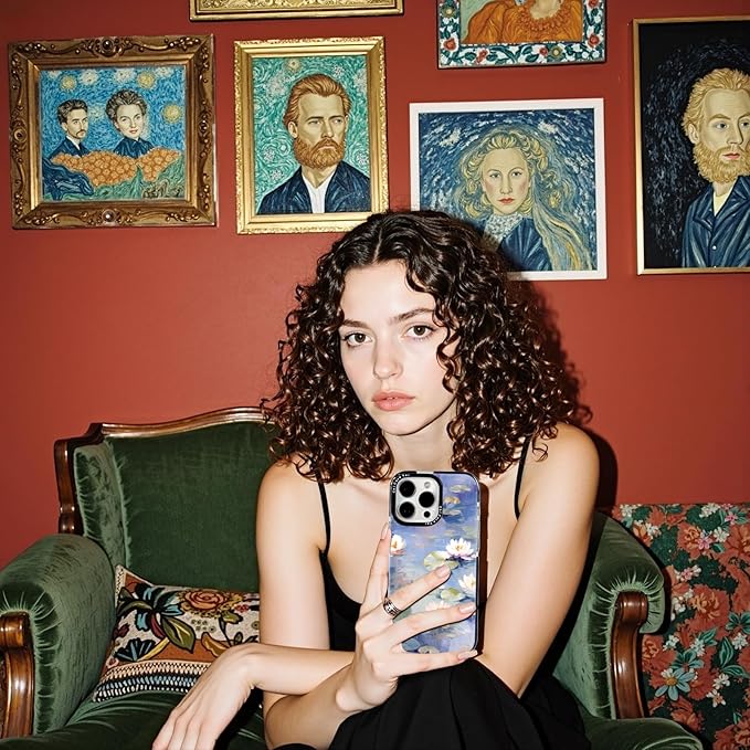 for iPhone 16 Case, Impressionist Water Lily Scene, Military-Grade Drop Protection, Cute Soft Slim TPU Protective Cover with Camera Lens Protection for Women & Girls