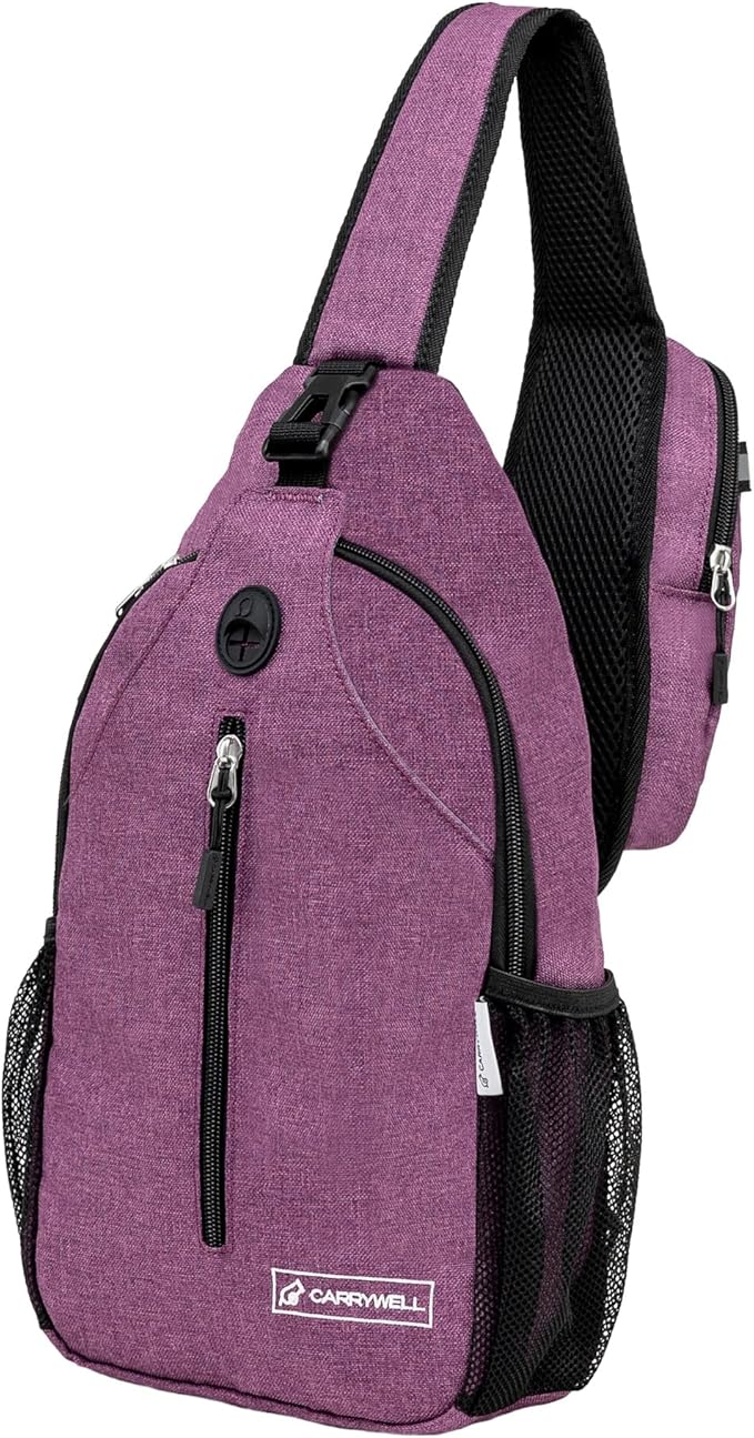 |Not Made In China| Crossbody Sling Backpack, Sling Bag For Travel and Hiking, Anti-Theft Chest Bag
