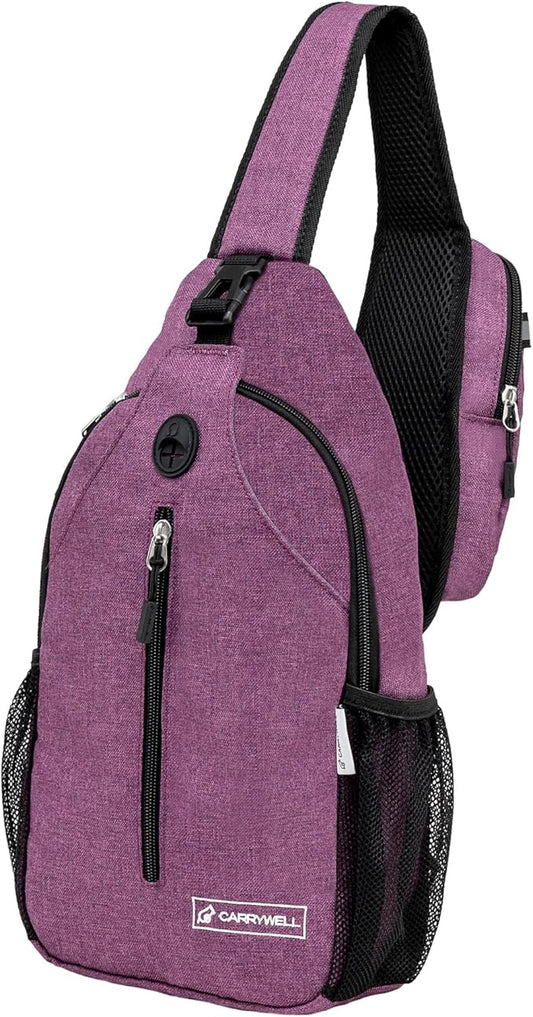 |Not Made In China| Crossbody Sling Backpack, Sling Bag For Travel and Hiking, Anti-Theft Chest Bag