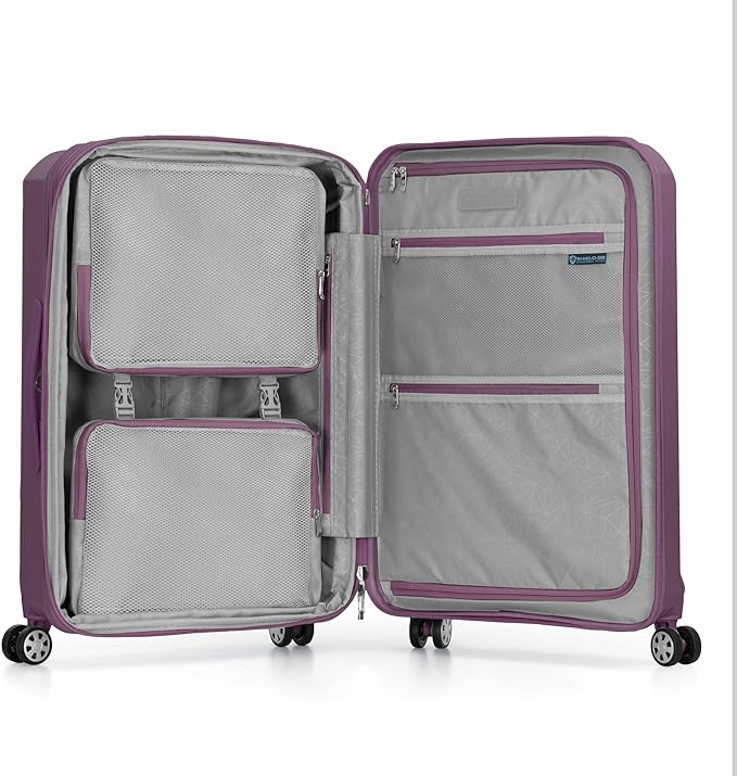 Traveler's Choice Pagosa Indestructible Hardshell Expandable Spinner Luggage, Mauve, 3-Piece Set (22/26/30)