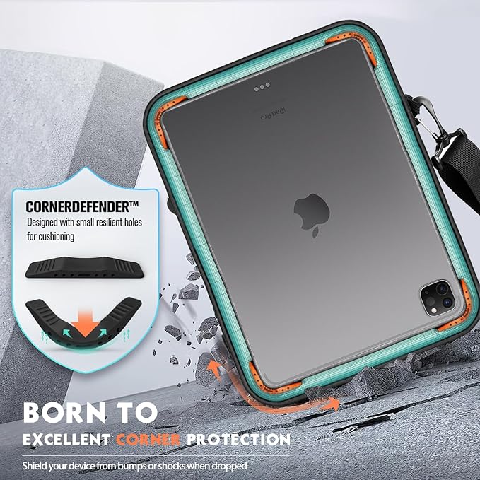 MoKo 12.9 Inch Tablet Sleeve Bag Carrying Case with Pockets Fits 13 Inch New iPad Pro M4 & Air M2 2024, iPad Pro 12.9 M2&M1, Surface Laptop Go 12.4", Galaxy Tab S8+/S9+ 12.4", Black & Gray