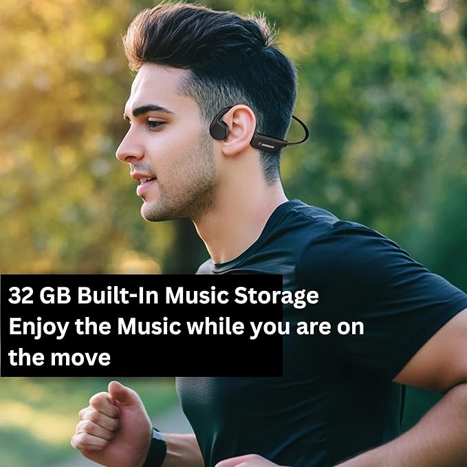 Open Ear Headphones Wireless Bluetooth, IP68 Waterproof Bone Conduction Headphones Bluetooth, Earphones Wireless Bluetooth, Sports Headphones for Running Swimming, 10 Hours Continuous Music