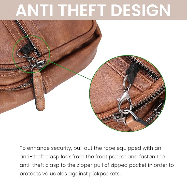 HESHE Sling Bag for Women Anti Theft Small Crossbody Bags Faux Leather Fanny Pack RFID Blocking Cross Body Purse for Travel