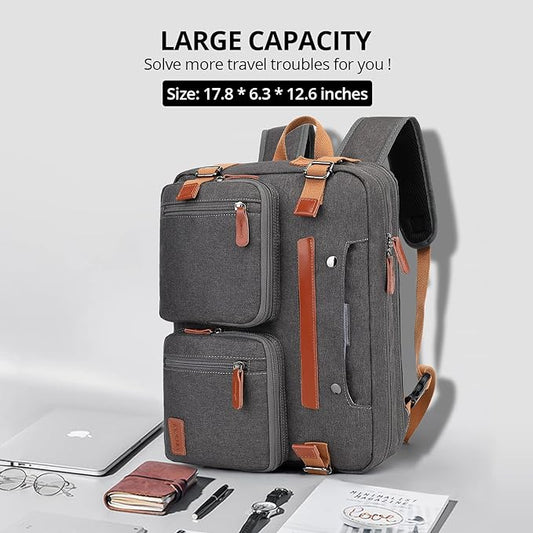 MOLNIA 3 in 1 Laptop Backpack, 17.3 inch Computer Bags for Men, Laptop Backpack for Men, for Travel Bussiness Men Women,Dark Grey