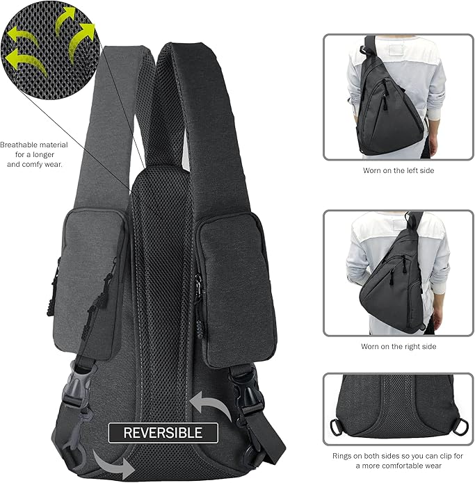 JESSIE & JAMES Peyton Crossbody Sling Backpack Concealed Carry Purse For Women Men Outdoor Chest Bag Shoulder Backpack