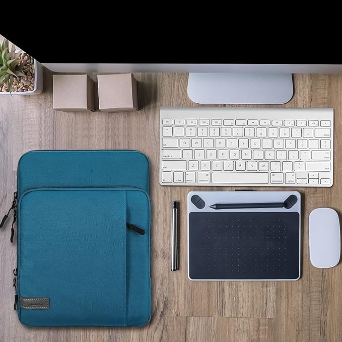 MoKo Laptop Sleeve Bag for 13.3-14 Inch, Notebook Carrying Case with Pocket Fits New MacBook Pro M3/M2 14" /13" M2/M1 Pro/M1 Max 14.2 2023-2021/Air 13.6" M2 2022, Surface Pro 9/8 13", Peacock Blue