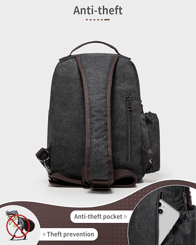 Messenger bag for Men,Small Sling Crossbody Backpack Shoulder Bag for Men Women,canvas Strap Backpack Sling Bag