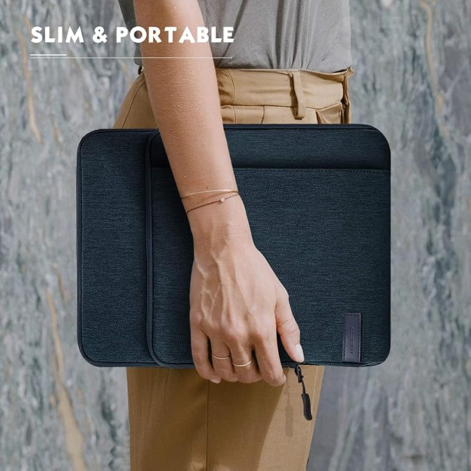 MoKo 12.9 Inch Tablet Sleeve Bag Carrying Case with Pockets Fits 13 Inch New iPad Pro M4 & Air M2 2024, iPad Pro 12.9 M2&M1, Surface Laptop Go 12.4", Galaxy Tab S8+/S9+ 12.4", Indigo