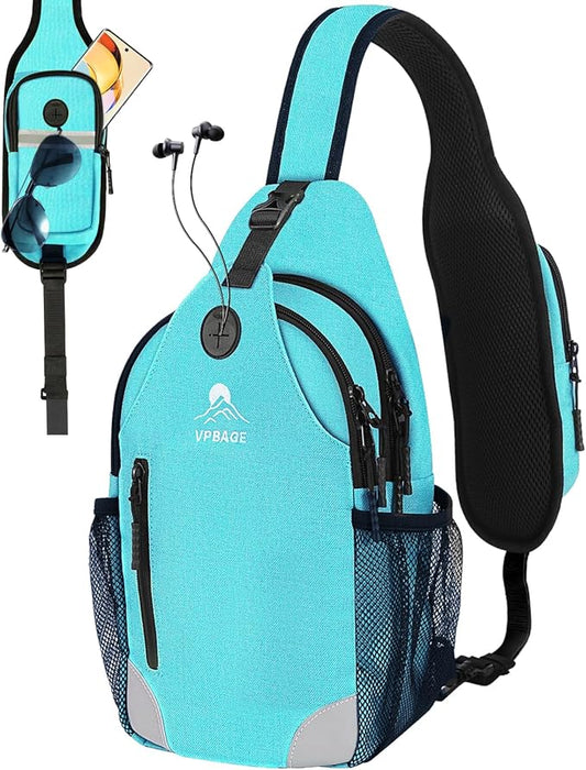 Sling Bag for Women, Crossbody Bag for Men, Cross Body Hiking Backpack, Travel Daypack, Chest Pack with Chest Phone Holder