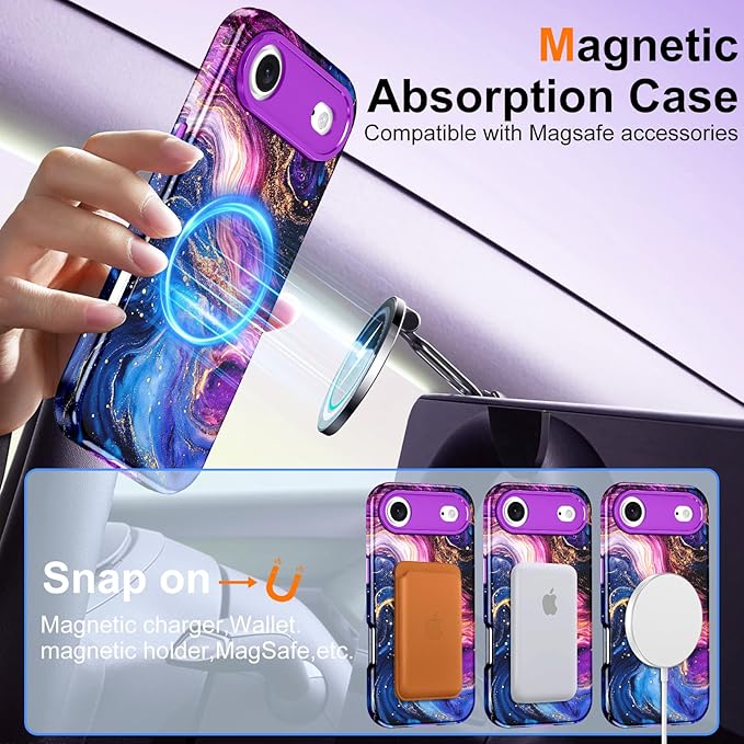 Btscase for iPhone Air Case [Compatible with Magsafe] [Military-Grade Drop Protection] Slim Anti-Scratch Smooth Touch TPU Bumper Shockproof Magnetic Phone Case for Women Girls Men, Deep Purple