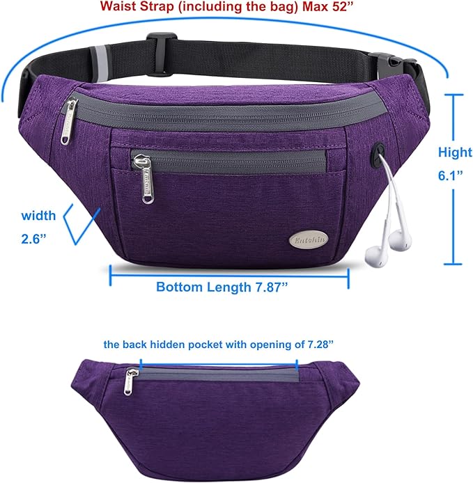 Entchin Fanny Pack for Women Men,Crossbody Belt Bag with 4-Zipper Pockets,Adjustable Waist Bag Pack,One of the Most Popular Travel Essential Gifts for Walking,Traveling,Cycling