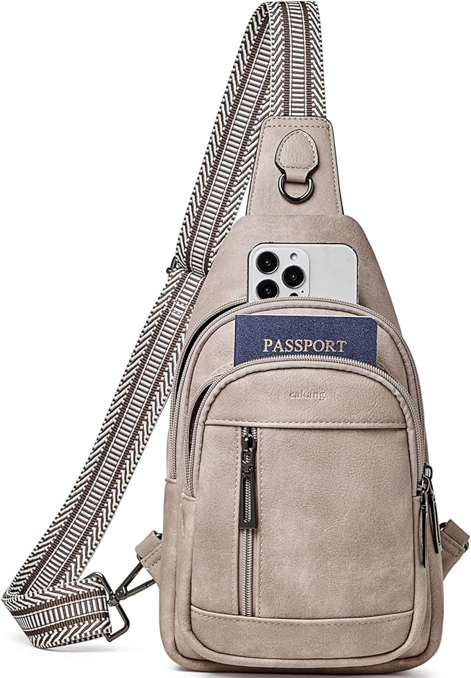 Womens Sling Bag Crossbody Bags for Women Vegan Leather Sling Backpack Daypack Fanny Pack Crossbody Purse Travel