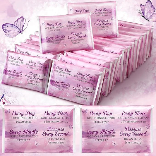 Sinmoe 60 Pack Pocket Tissues Travel Packs Christian Travel Tissues 3 Ply Pocket Size for Guests Mini Wallet Facial Napkin for Breast Cancer Wedding Xmas Graduation(Cloudy)