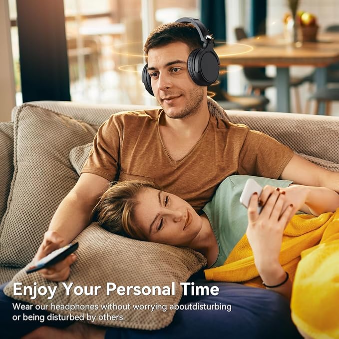 Wireless Headphones for TV Watching, TV Headphones Wireless for Seniors with Transmitter Charging Base, Over ear Bluetooth Headset No Audio Delay, HIFI Stereo, 65H Playtime, Gifts for Parents/Elderly