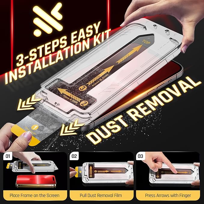 TEMPRTEK+ 2 Pack for iPhone 14 Pro Max Screen Protector Privacy 9H Military Grade Scratch Fingerprint Resistance Anti-Glare Shatterproof Tempered Glass Anti-Spy Easy Installation Bubble Free