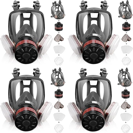 Gas Masks Survival Nuclear and Chemical - Reusable Full Face Respirator Gas Mask with Activated Carbon Filter