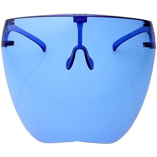 zeroUV - Protective Face Shield Full Cover Visor Glasses/Sunglasses (Anti-Fog/Blue Light Filter) (Blue)