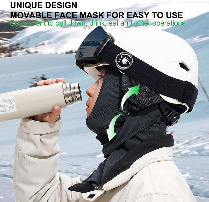 Balaclava Ski Mask 3 Pieces Full Face Cover for Men and Women Breathable Windproof Balaclava Face Mask for Skiing & Snowboard