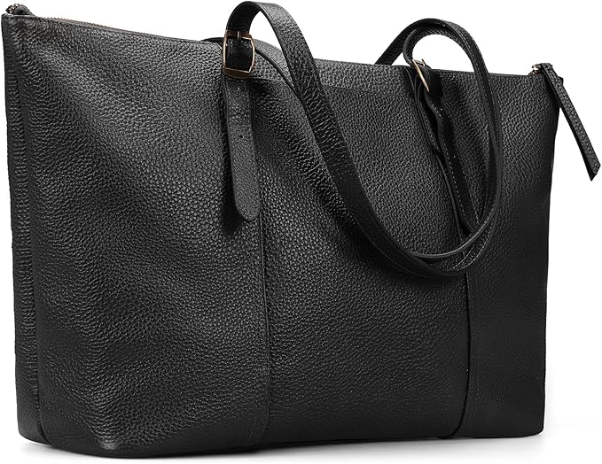 befen Genuine Leather Tote Bag for Women Large Work Tote Purse with Zipper Leather Shoulder Handbags with Adjustable Strap