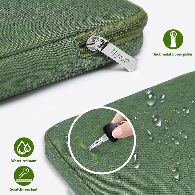 HYZUO 14-15 Inch Laptop Sleeve Bag Set for MacBook Air 15 M4/M3/M2, MacBook Pro 15, XPS 14/15 Plus, 15" Surface Laptop, Notebook Case for 14" HP Lenovo ThinkPad Asus Acer Huawei, Grass Green
