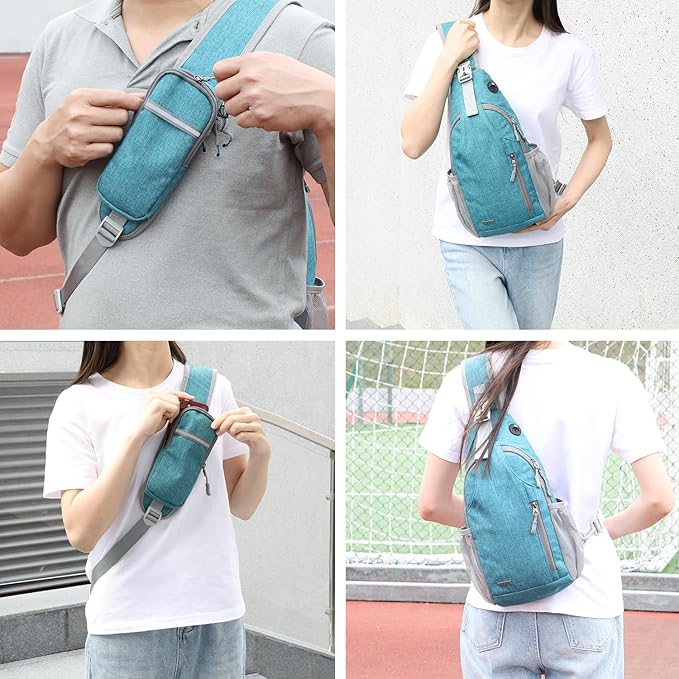 Voova Crossbody Sling Backpack Sling Bag for Men Women, Travel Hiking Chest Bag Daypack, Small over the Shoulder Backpack