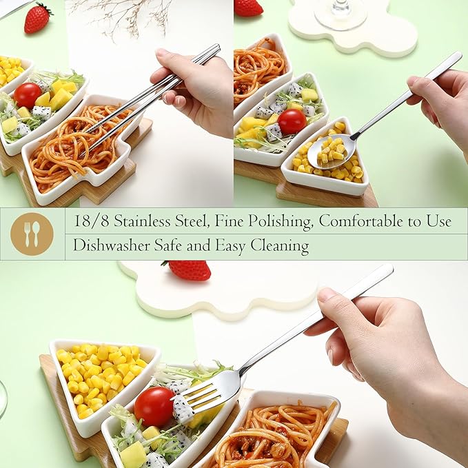 DEVICO Travel Silverware Set with Case, Portable Lunch Utensils Set for Work, Reusable Travel Cutlery Set, 18/8 Stainless Steel Flatware for Caming School Picnic, Dishwasher Safe (Pink)