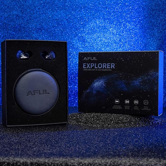 HiFiGo IEMs, AFUL Explorer in Ear Monitors, 1DD+2BA Hybrid Drivers Wired Headphone, Gaming Earbud, HiFi Earphone with Detachable Silver-Plated Copper Cable for Musician Audiophile (3.5mm)