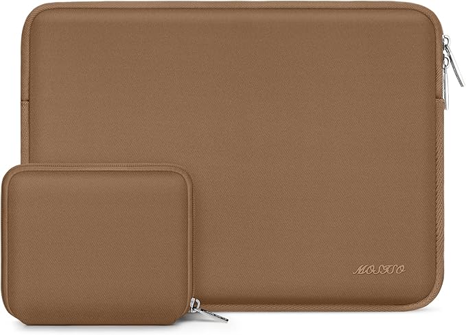 MOSISO Laptop Case 13.3 inch, 13-13.3 inch Laptop Sleeve Bag Compatible with MacBook Air/Pro 13 / Pro 14, HP Dell ASUS Lenovo Notebook, Neoprene Computer Sleeve Bag with Small Case, Mocha