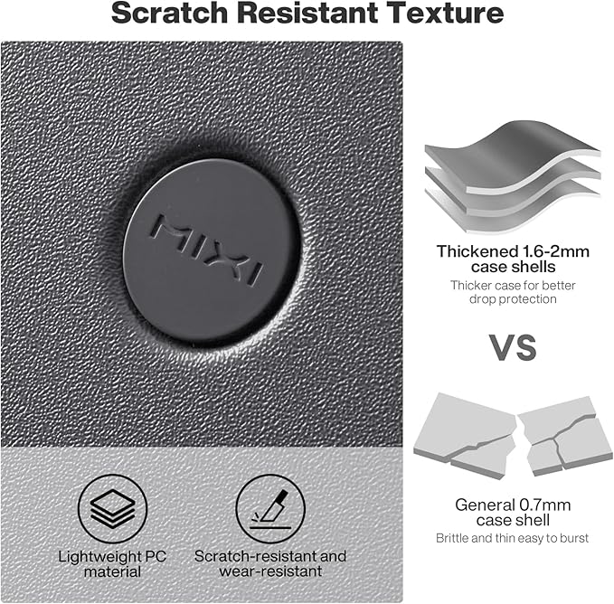 mixi 20 Inch Large Expandable Carry on Luggage Suitcase with Spinner Wheels, Hardside Rolling Travel Suitcase PC with TSA Lock, Rock Gray